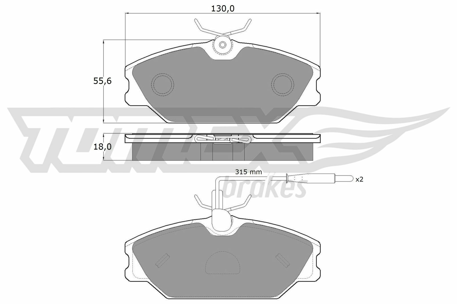 Sada brzdových destiček, kotoučová brzda TOMEX Brakes